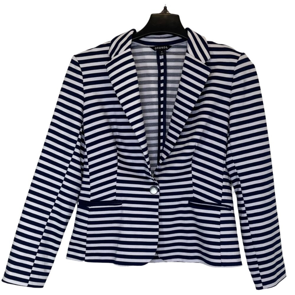Women Navy | White Stripe Blazer Size12